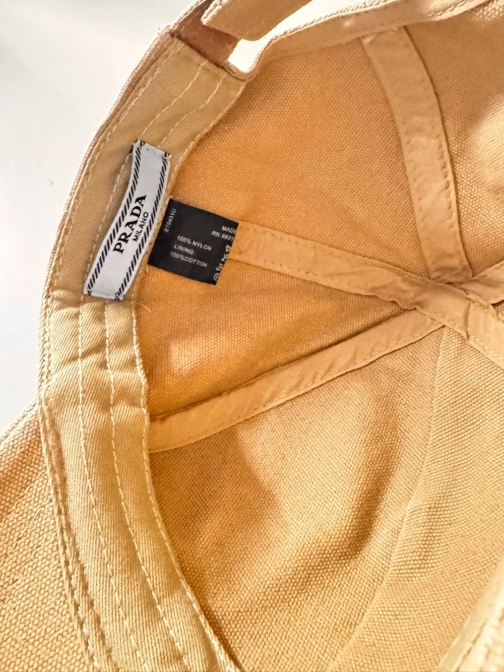 Prada Beige Canvas Baseball Cap - Picture 4 of 4